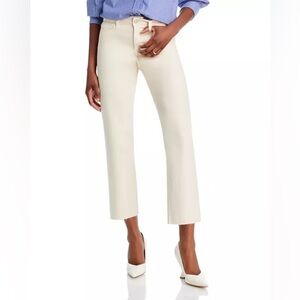 NEW L'AGENCE Wanda Cropped High Rise Wide Leg Jeans in French Vanilla Size 24